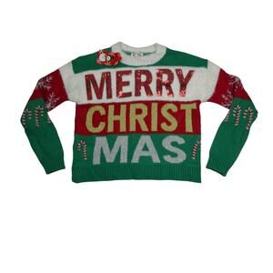 women's NEW Merry Christmas sequence sweater, XS